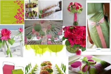 Duyên dáng trang trí đám cưới với theme hồng - xanh